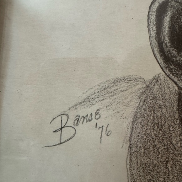 Clark Gable - Framed Charcoal Drawing by Banse - 1976 - Picture 5 of 6